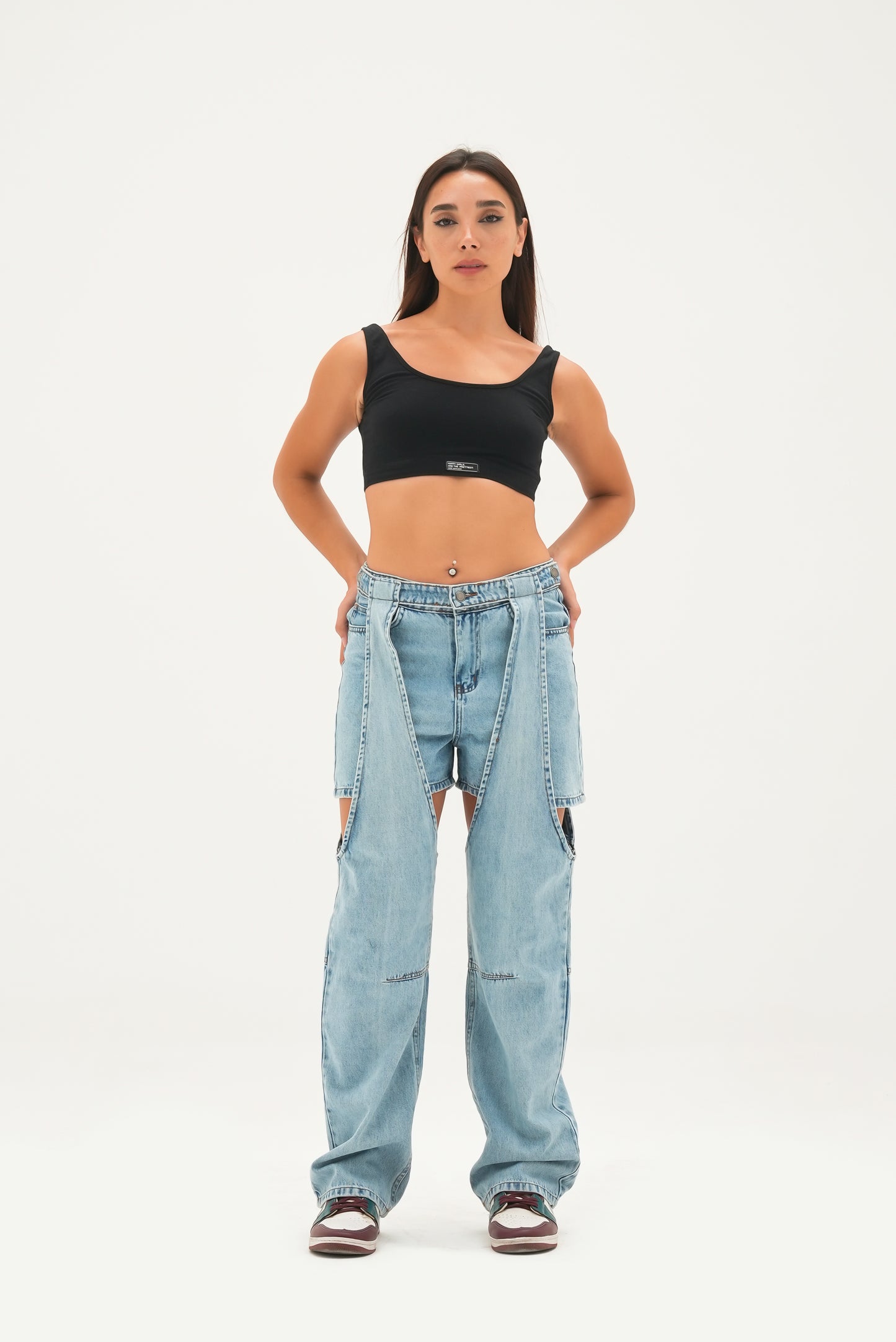 2in1 Detachable Straight Denim