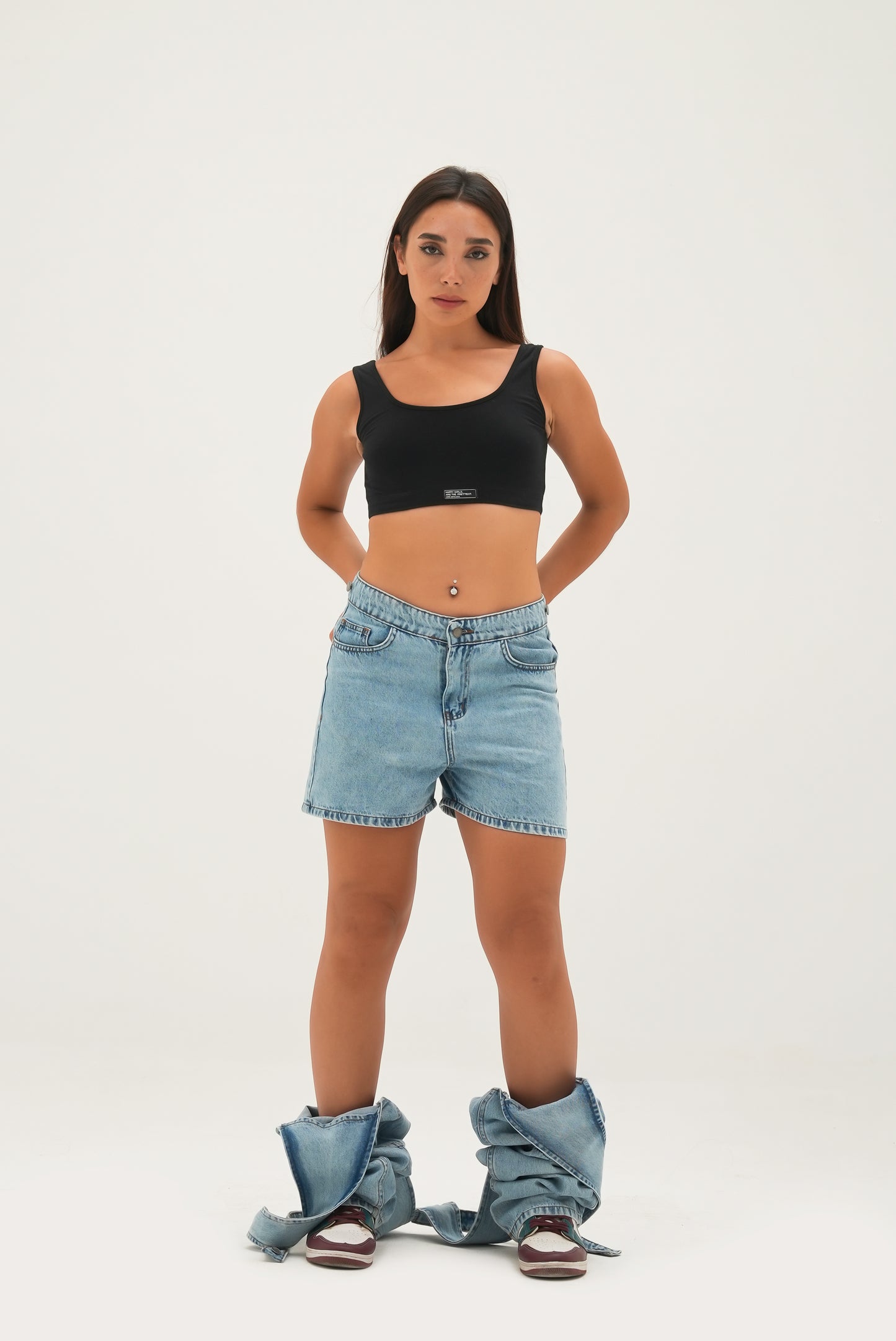 2in1 Detachable Straight Denim