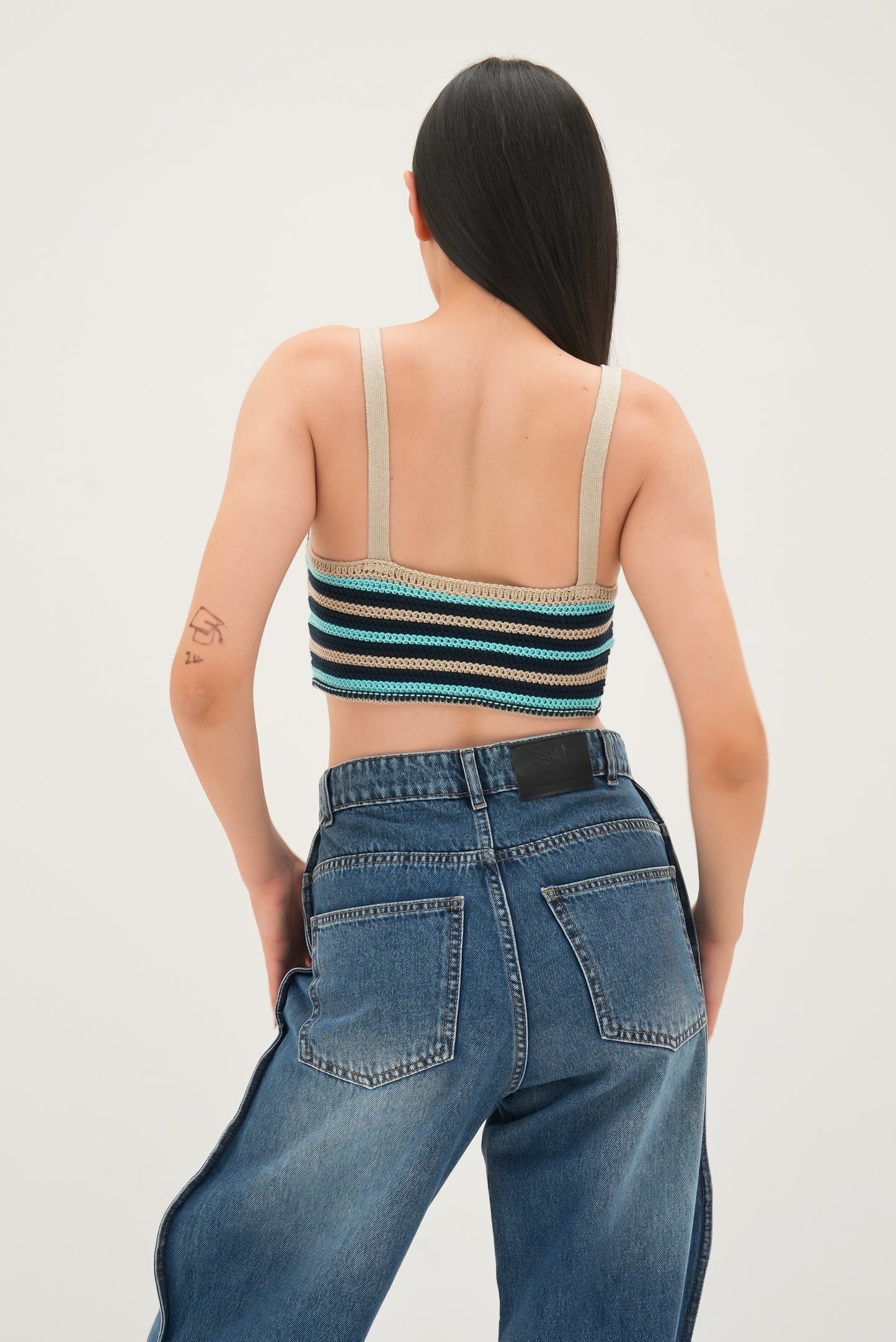 Colorful Blue Knitted Top