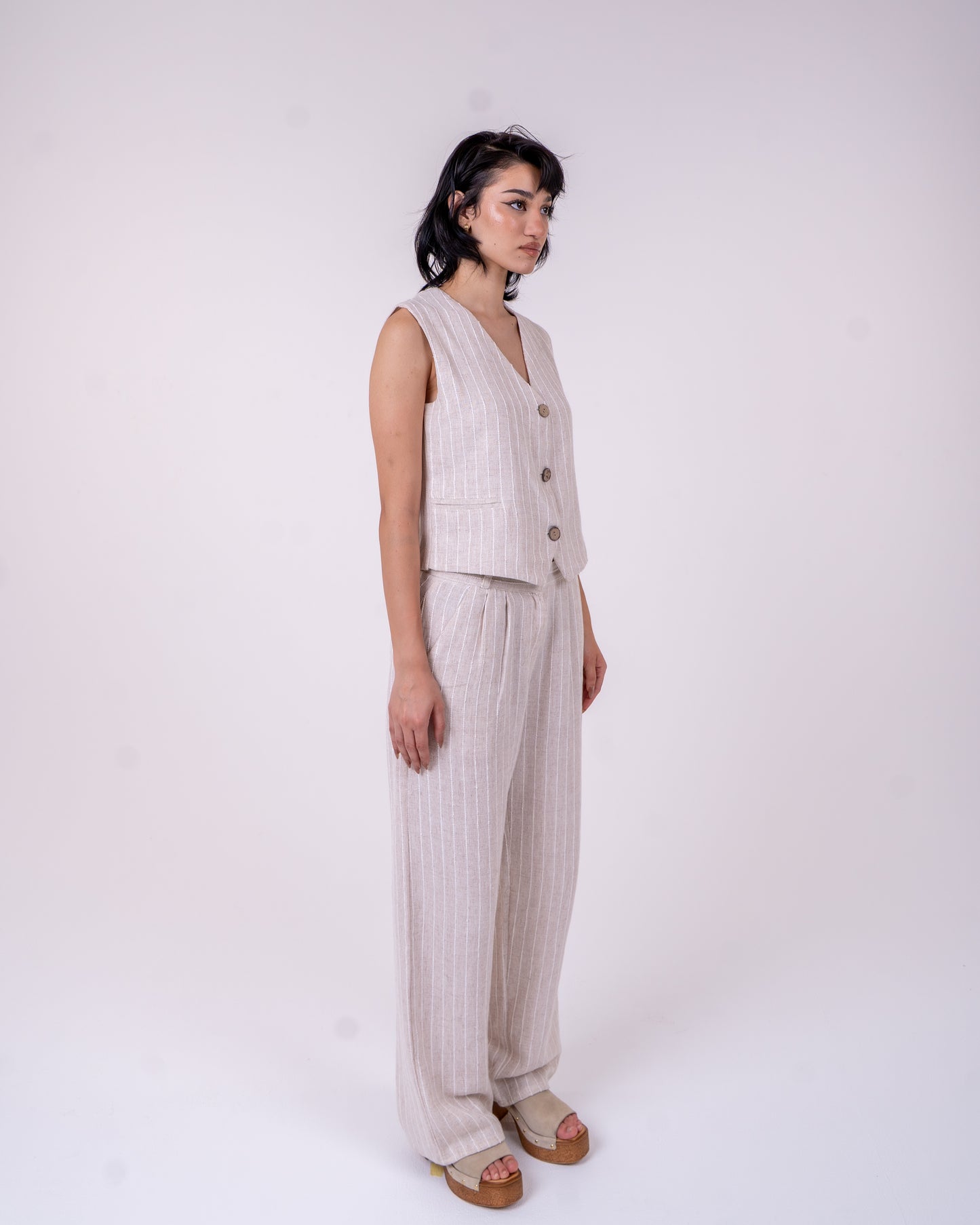 Striped Linen Set