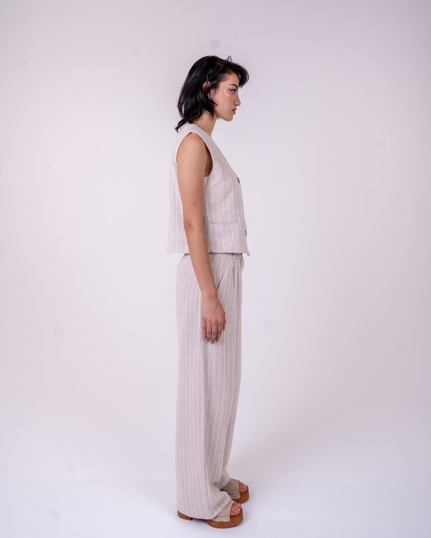 Striped Linen Set