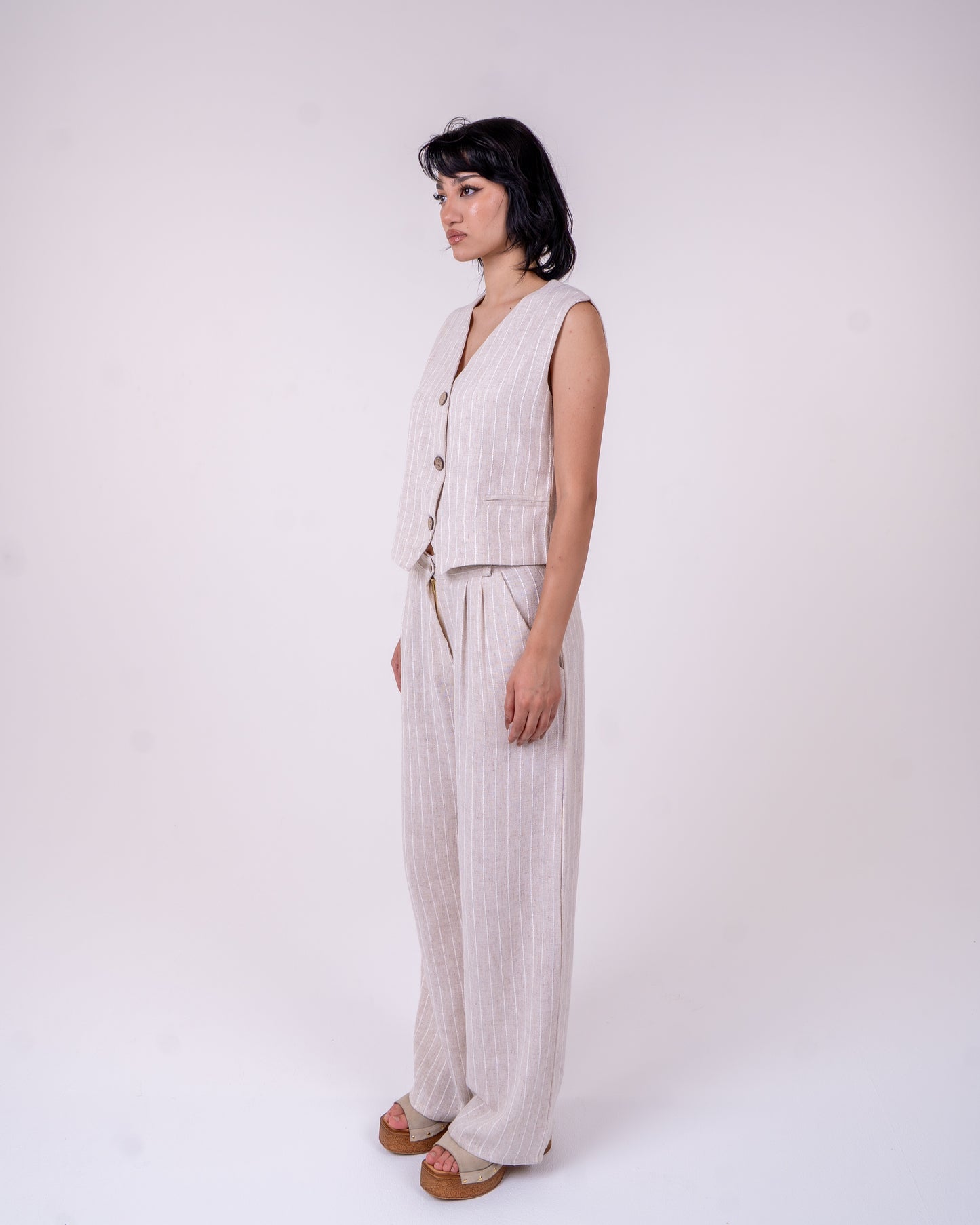 Striped Linen Set
