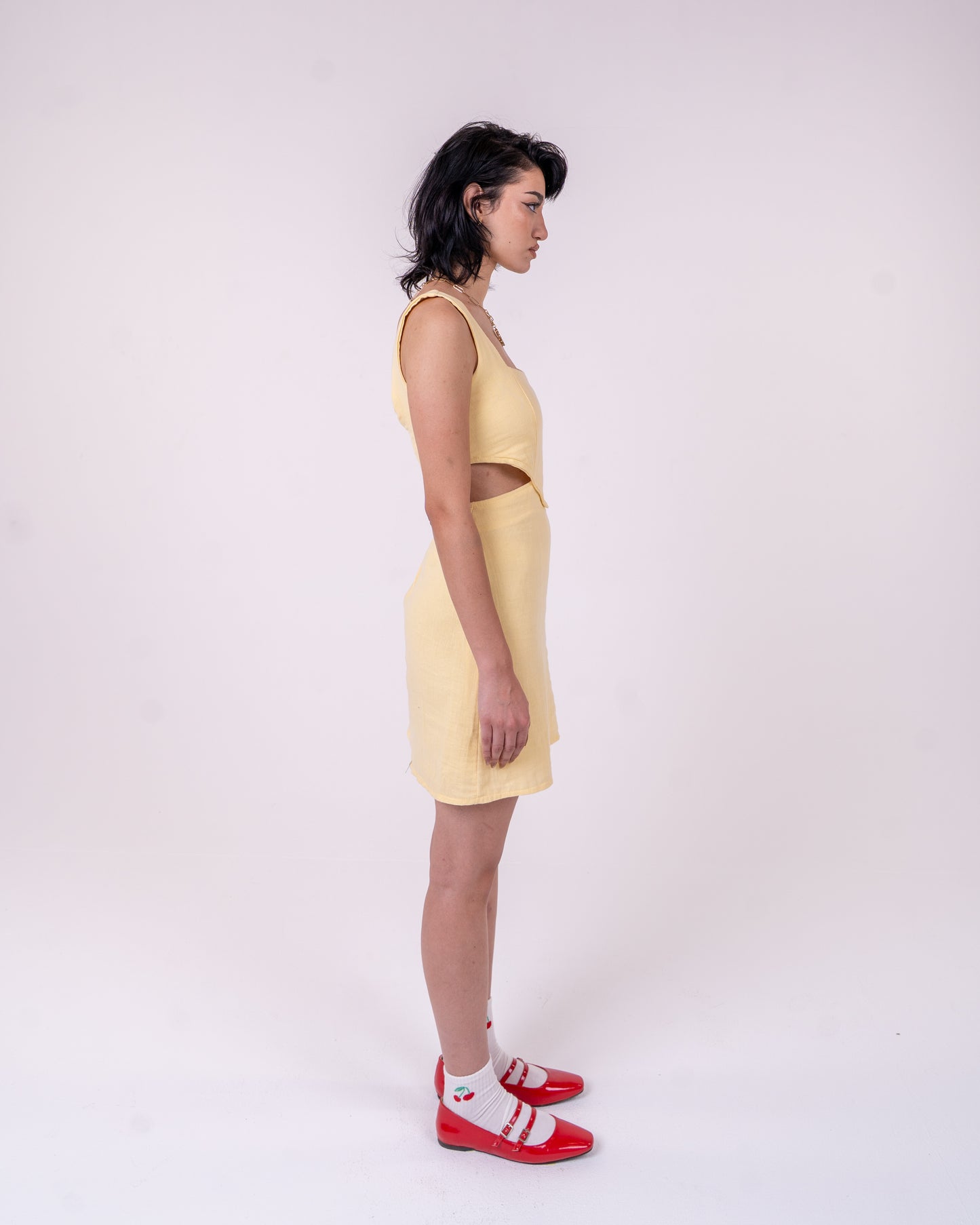 Butter-Yellow Linen Dress