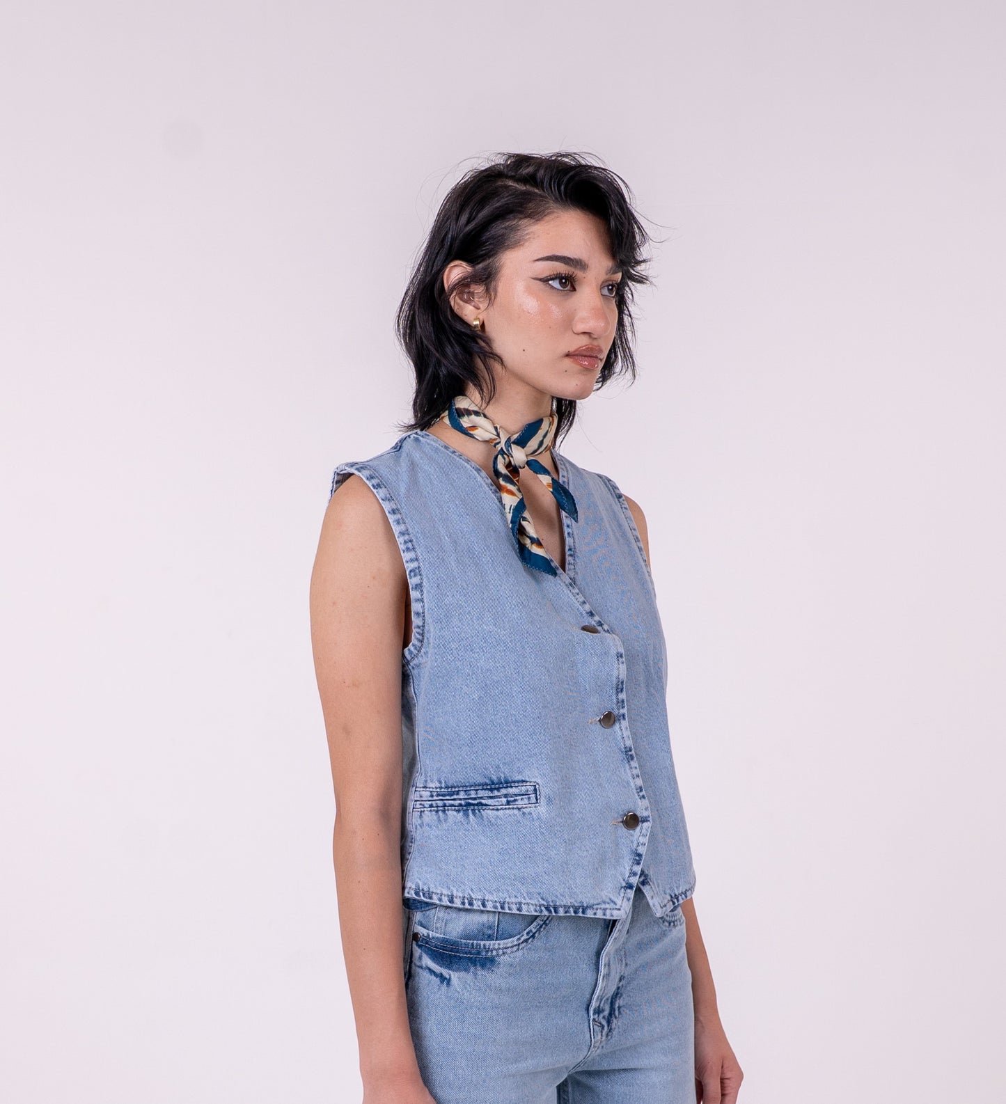 Light Blue Denim Vest