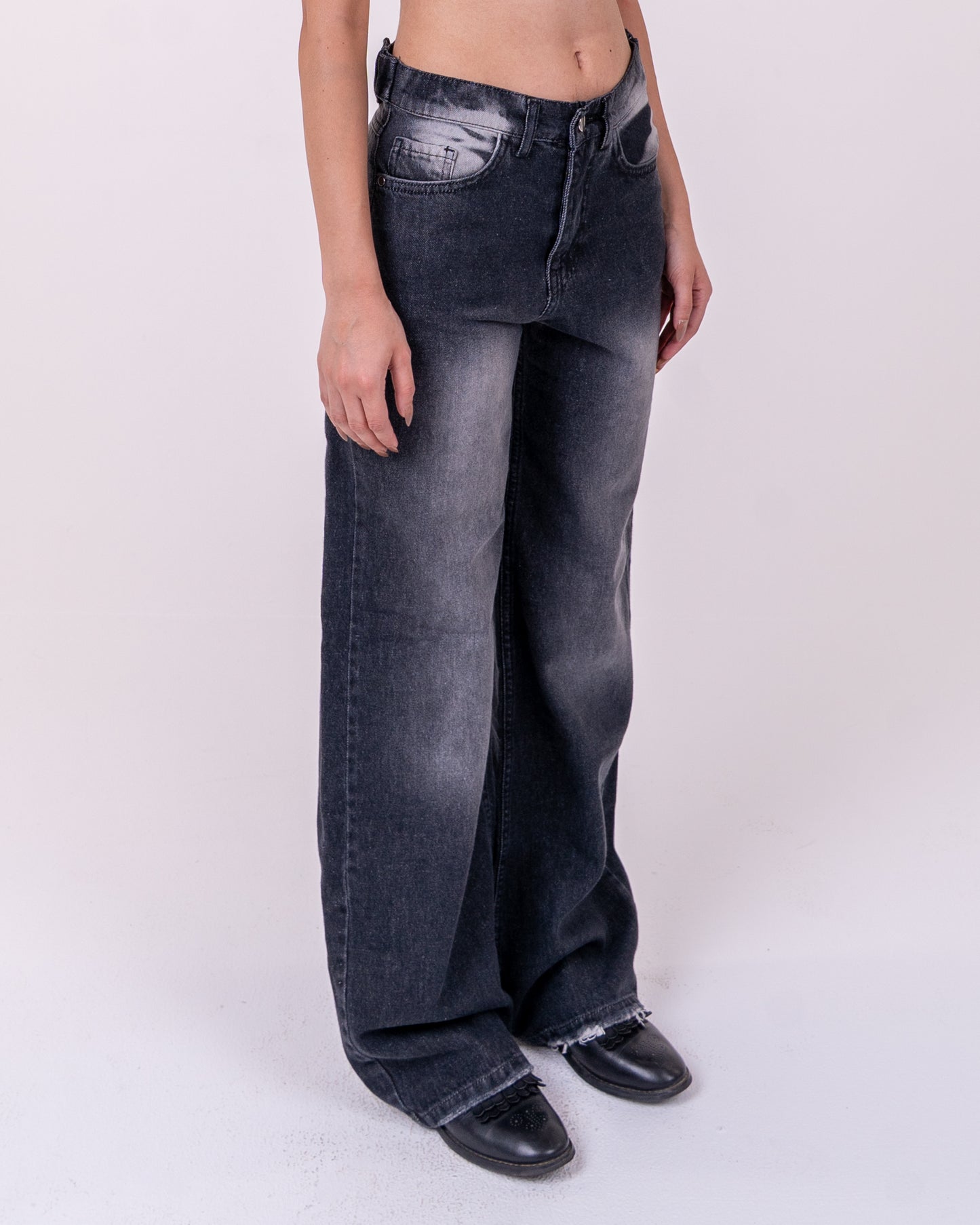 Faded Black Oversized Denim pants