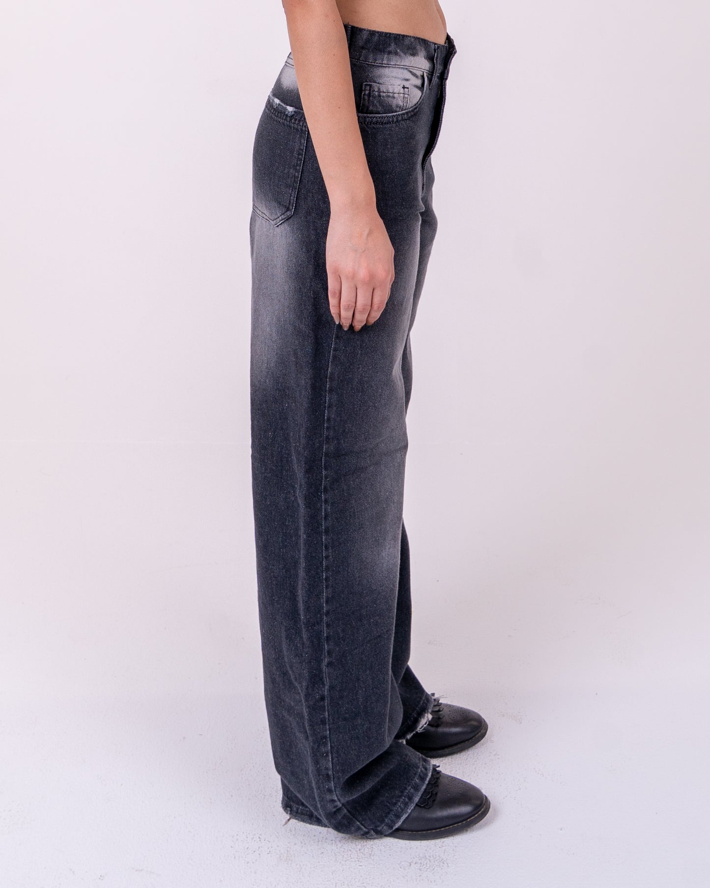 Faded Black Oversized Denim pants