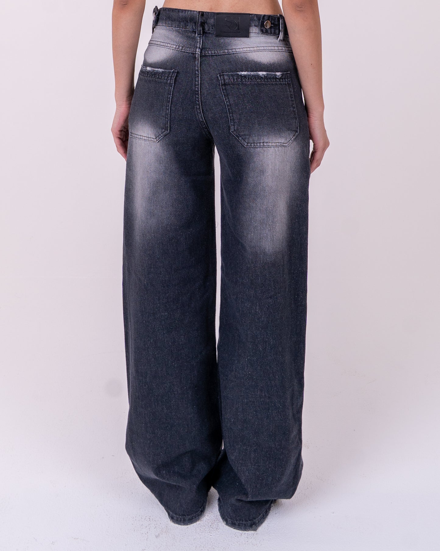 Faded Black Oversized Denim pants