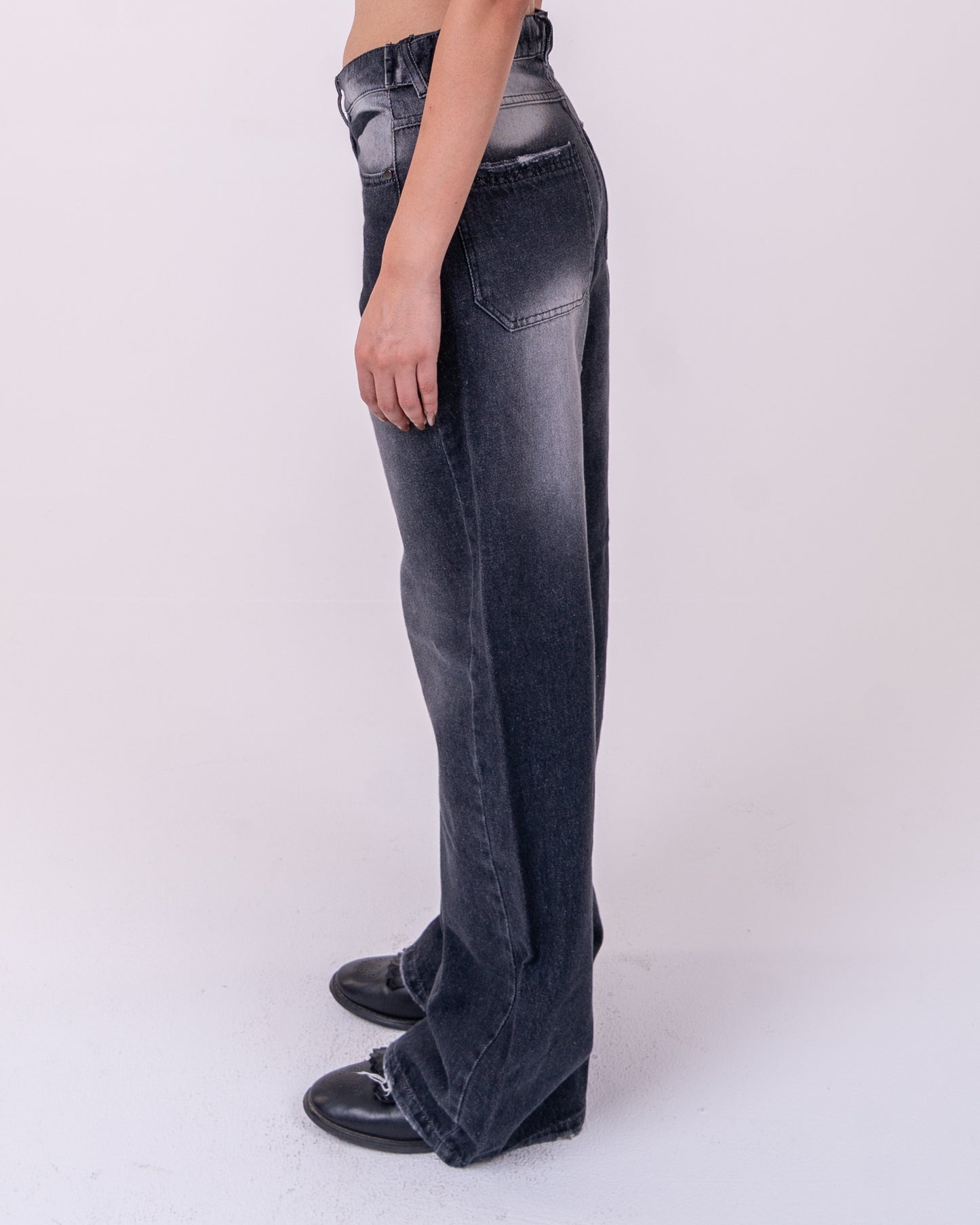 Faded Black Oversized Denim pants
