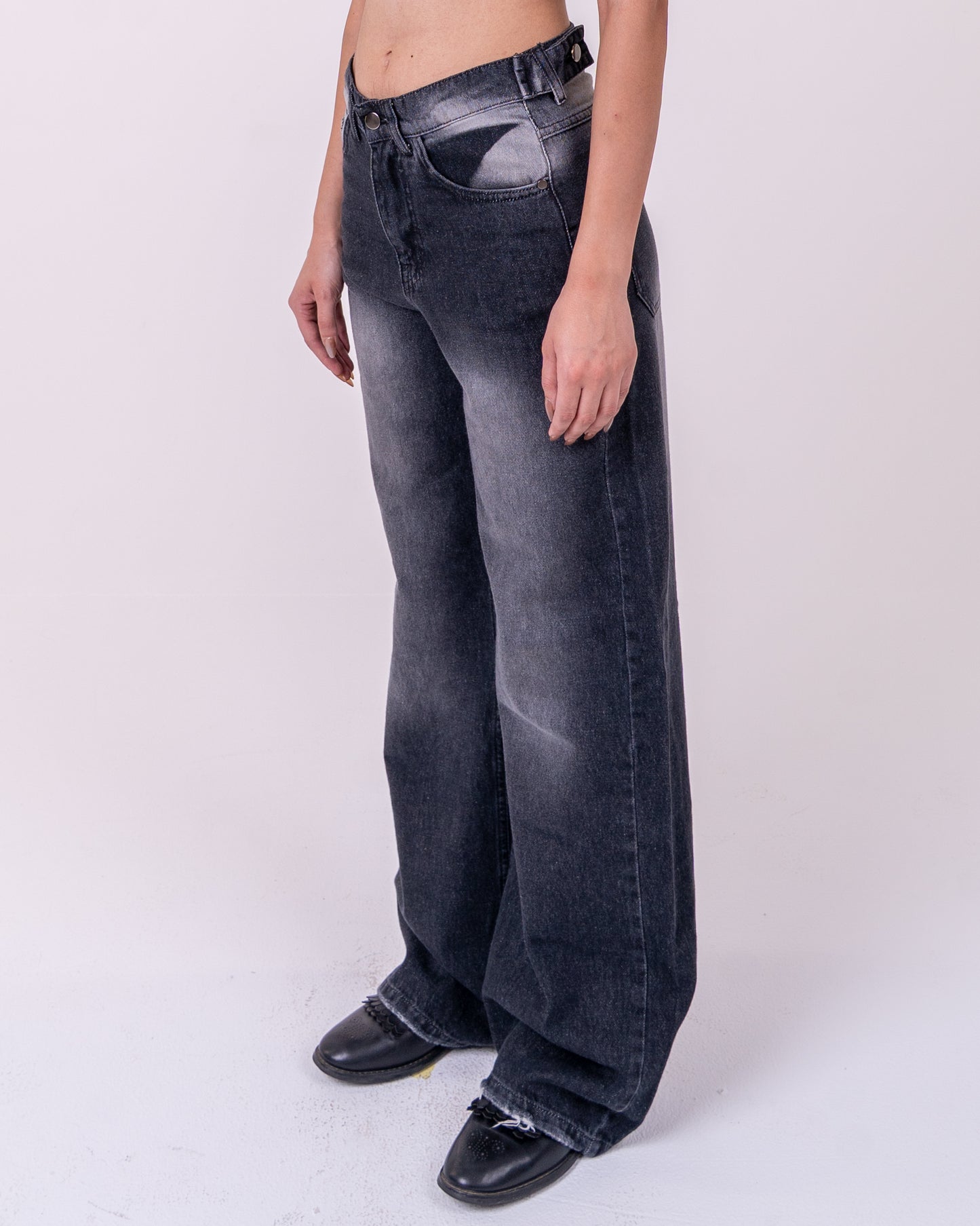 Faded Black Oversized Denim pants