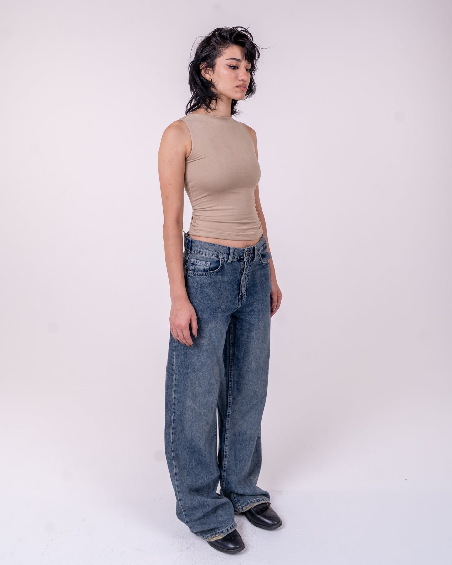 Tinted Blue Oversized Denim pants
