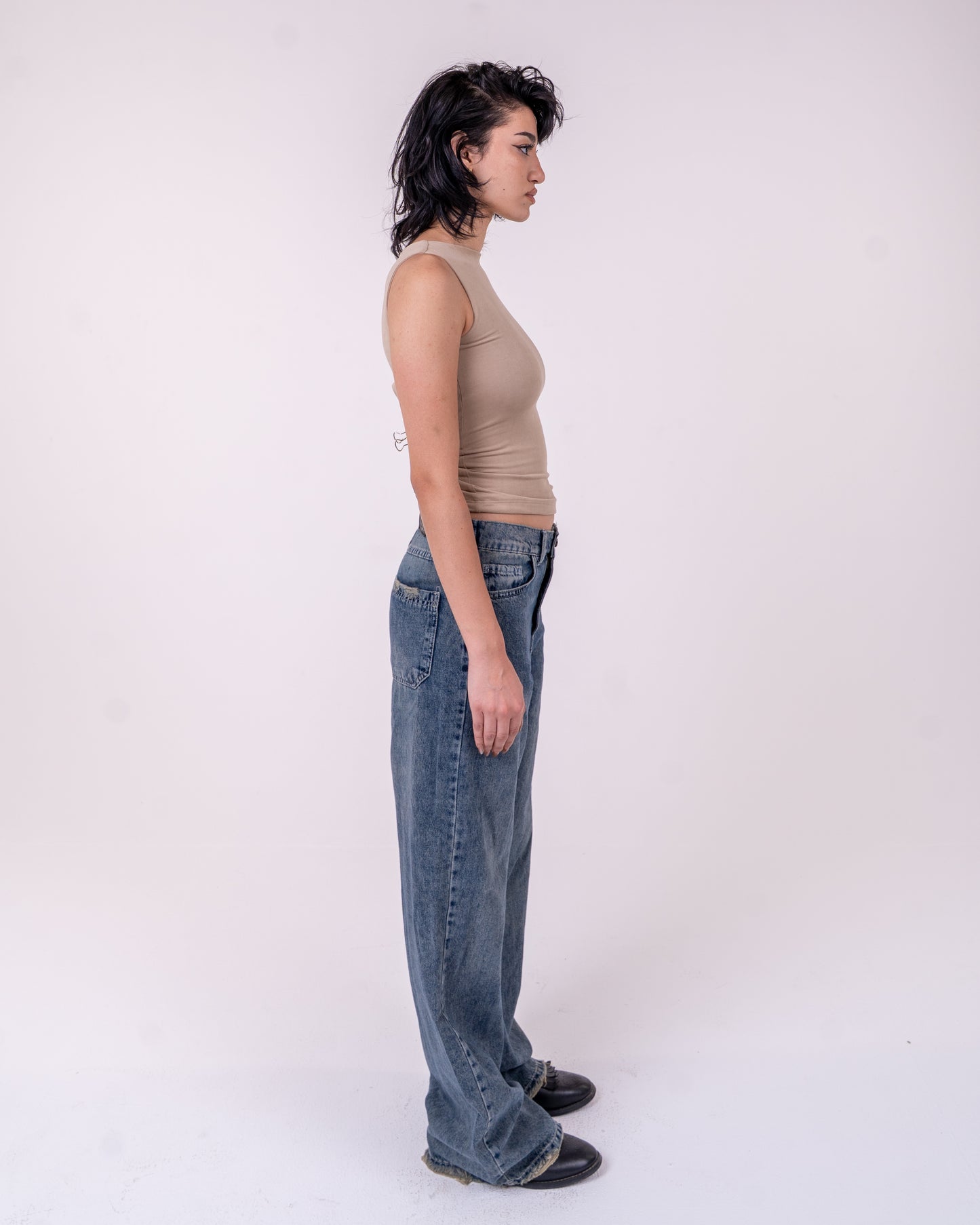Tinted Blue Oversized Denim pants
