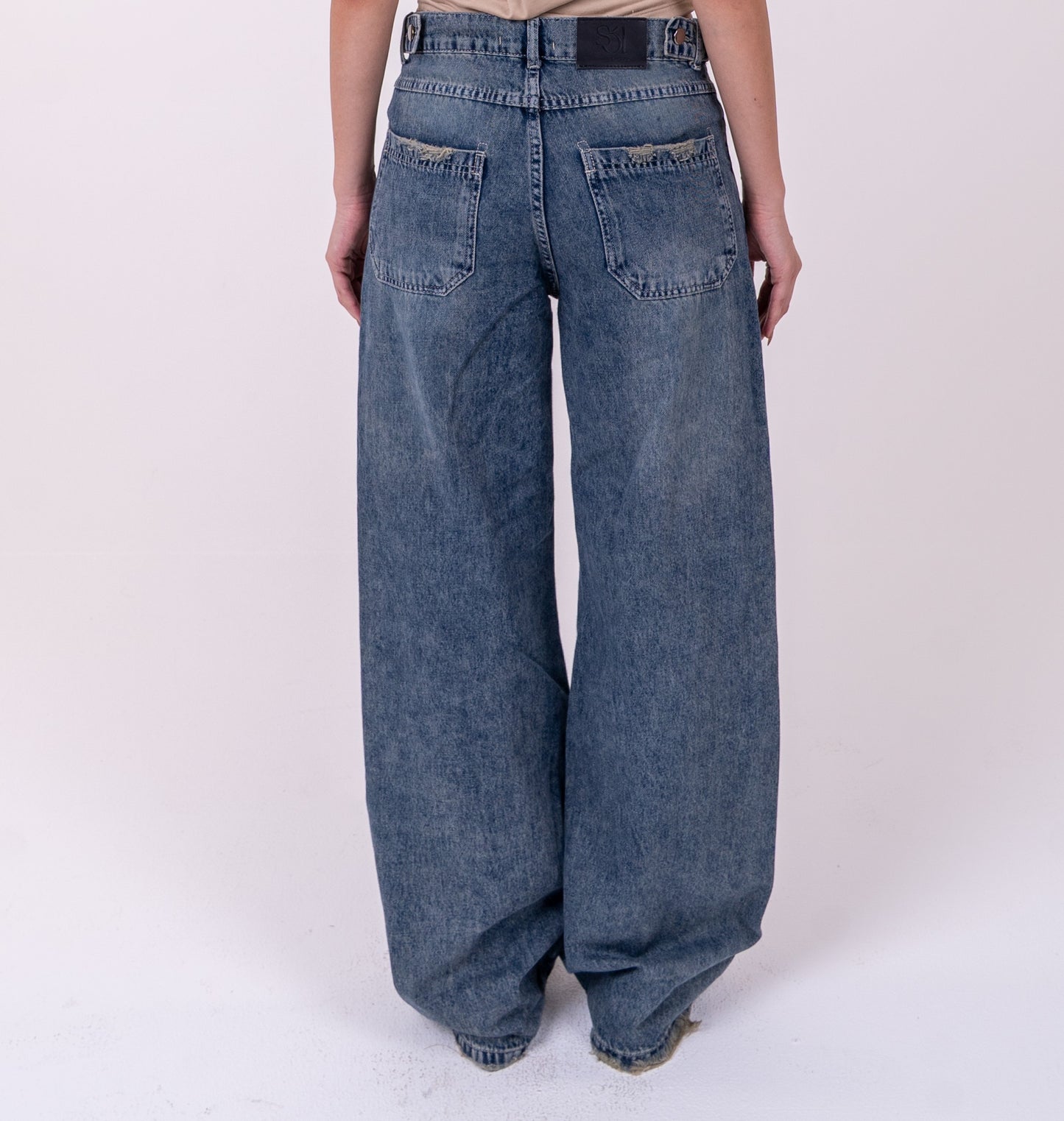Tinted Blue Oversized Denim pants