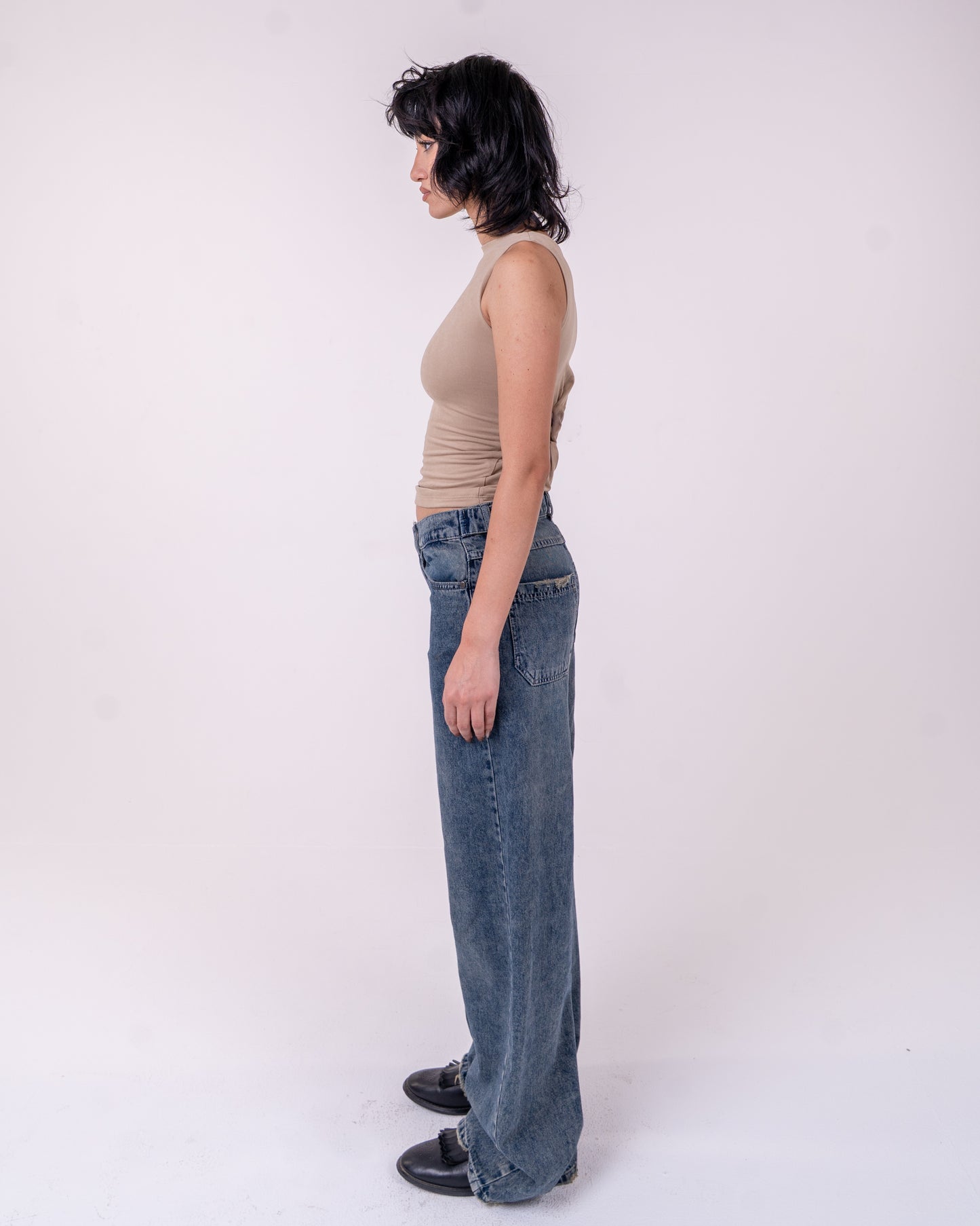 Tinted Blue Oversized Denim pants