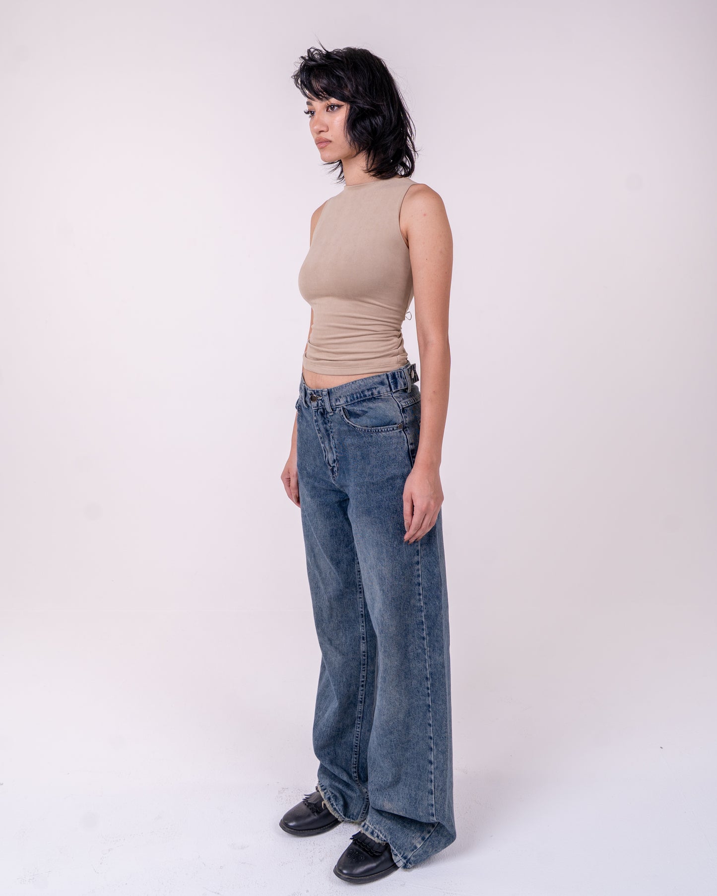Tinted Blue Oversized Denim pants