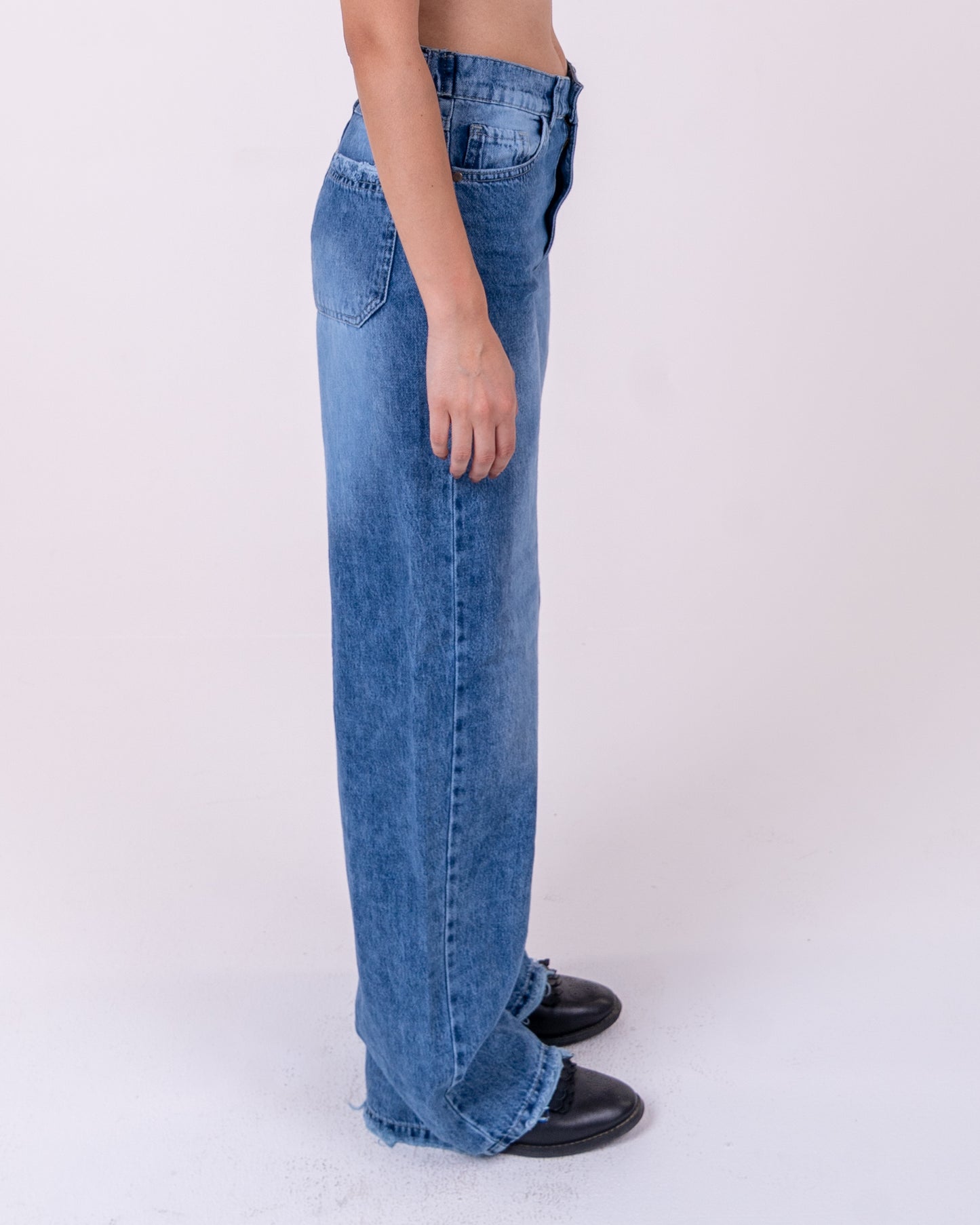 Mid-Wash Blue Oversized Denim pants