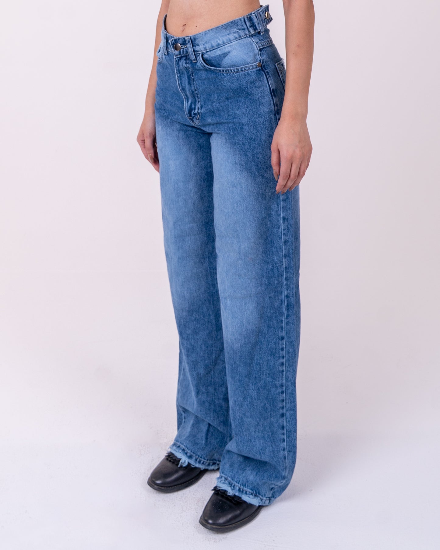 Mid-Wash Blue Oversized Denim pants