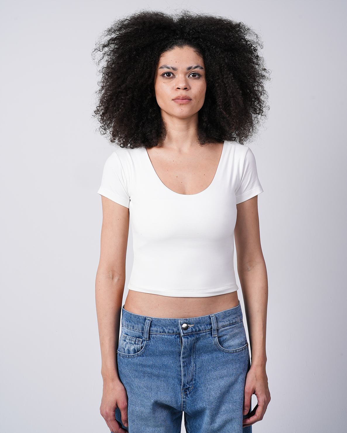 Round Short-Sleeve Top