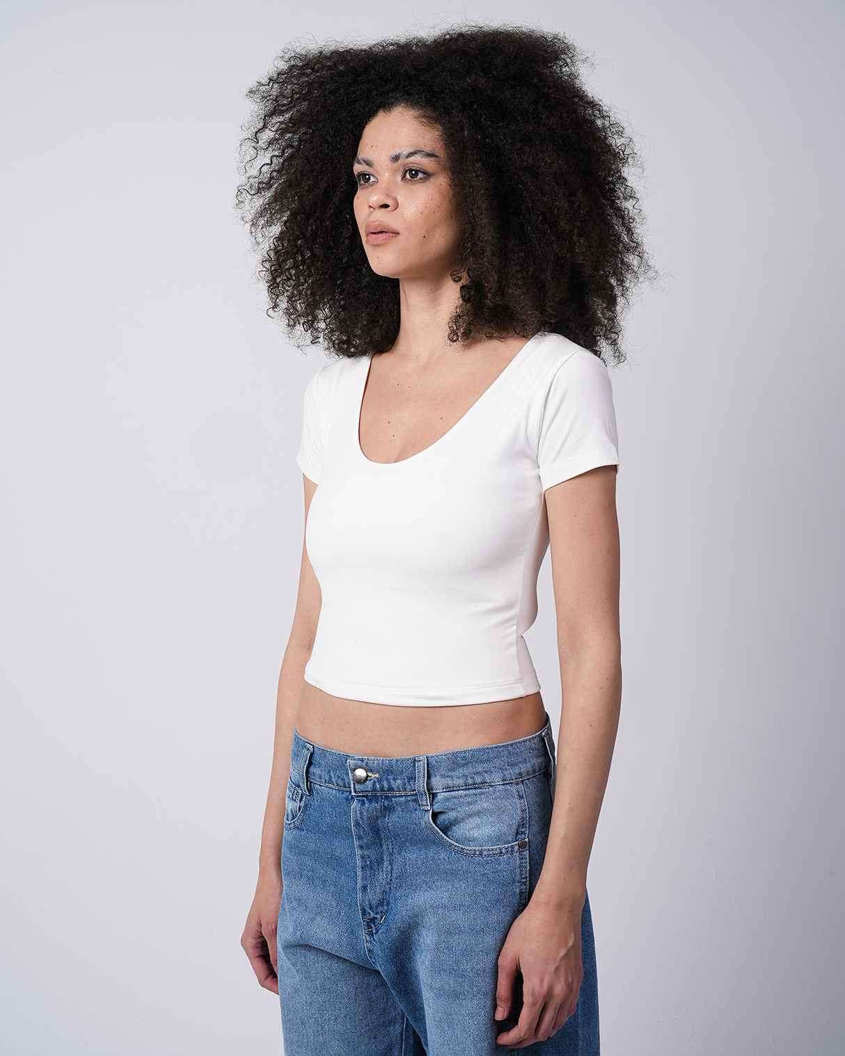 Round Short-Sleeve Top