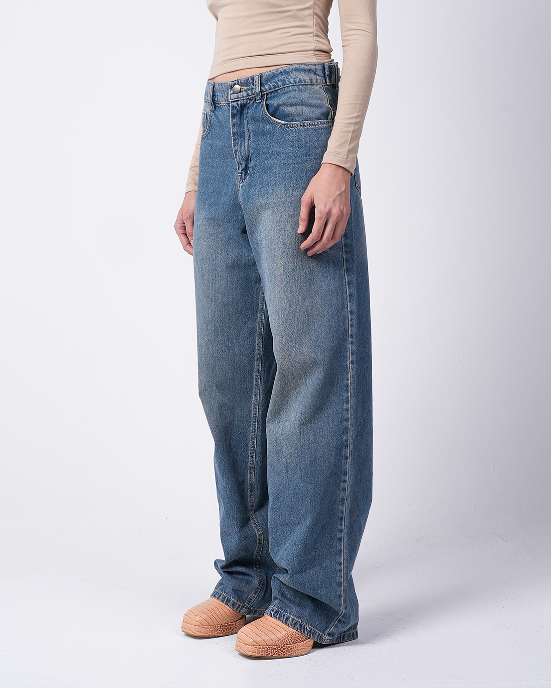 Vintage Baggy-Fit Denim Pants