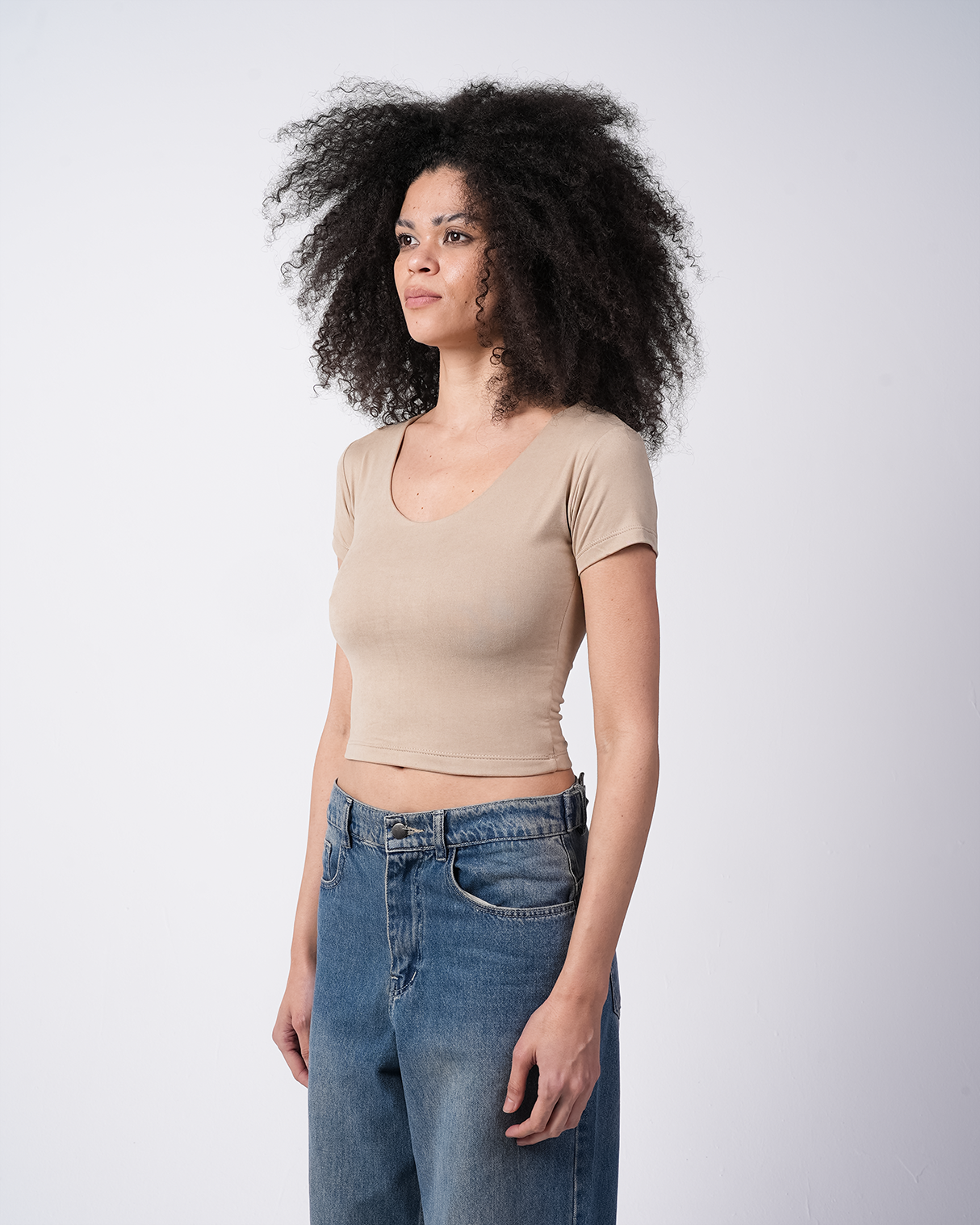 Round Short-Sleeve Top