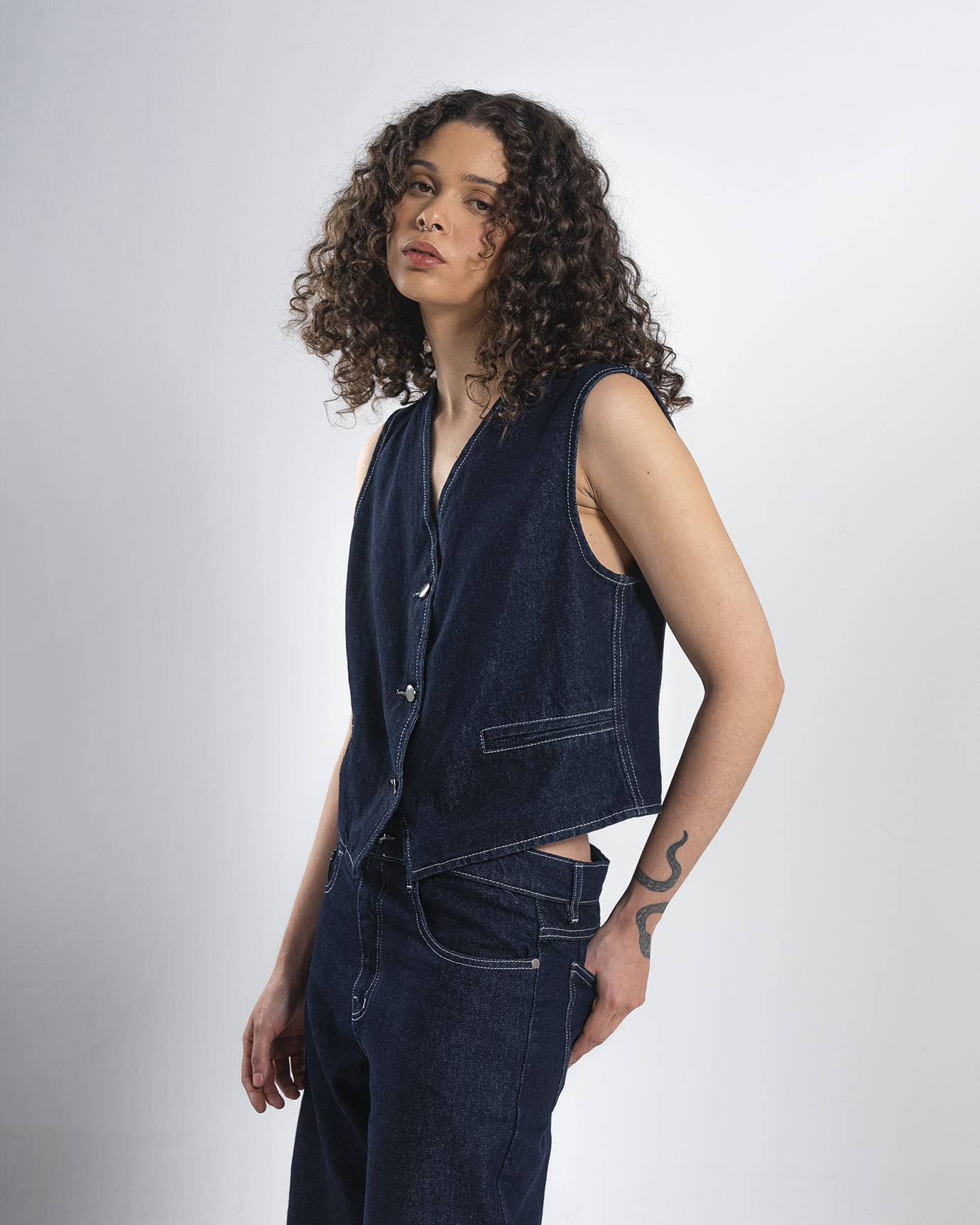 Navy Blue Vest and pants set