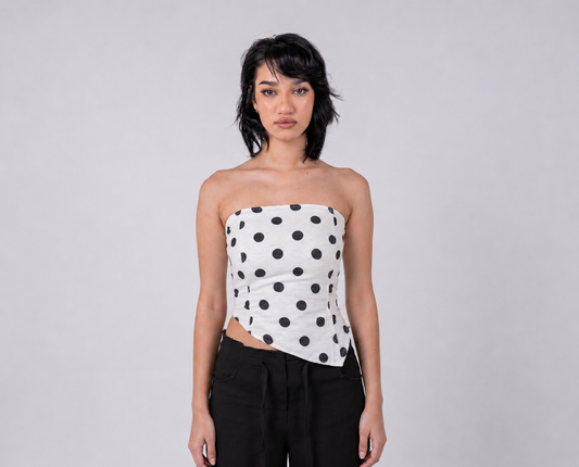 Polka Dots Corset Linen Top