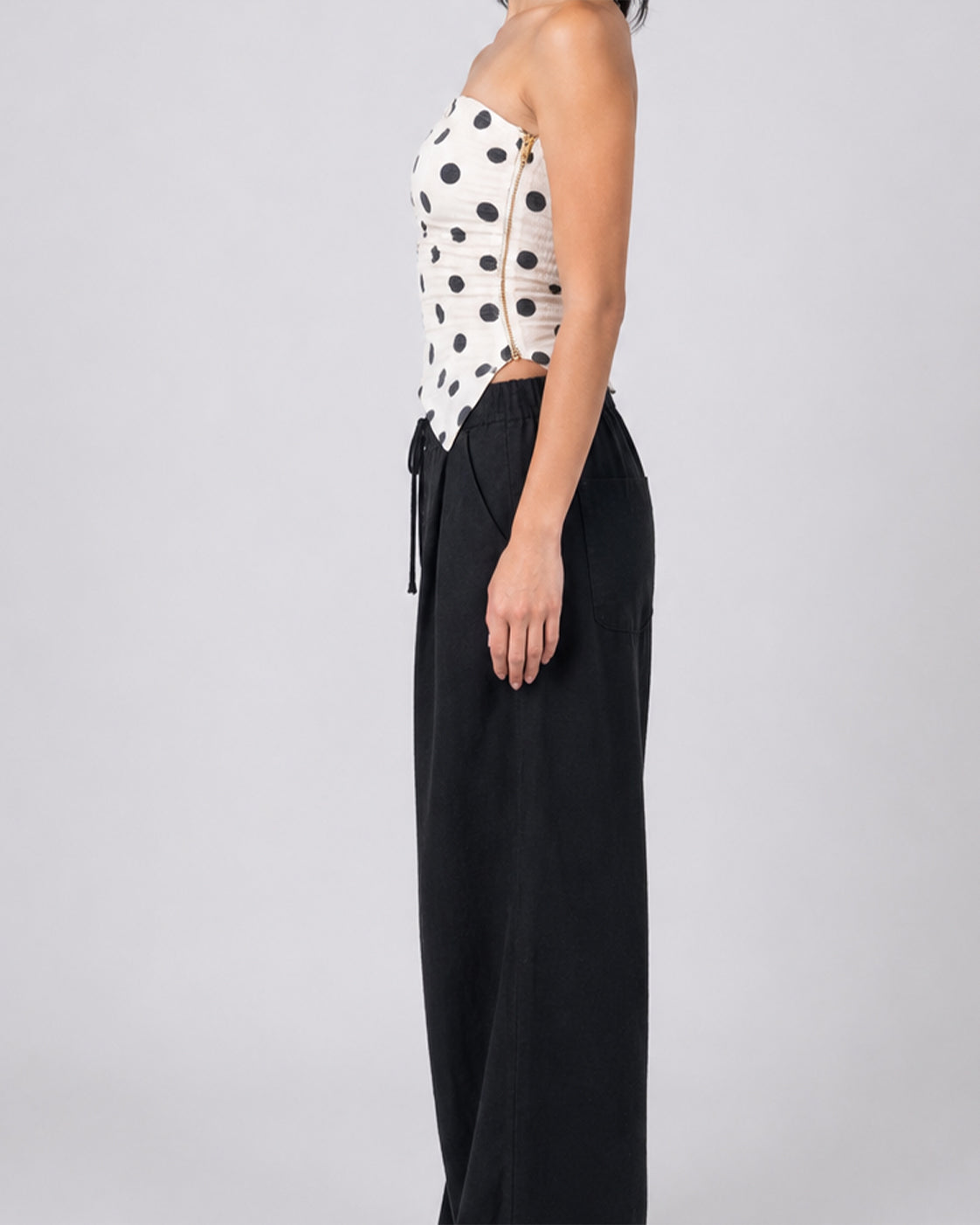 Polka Dots Corset Linen Top