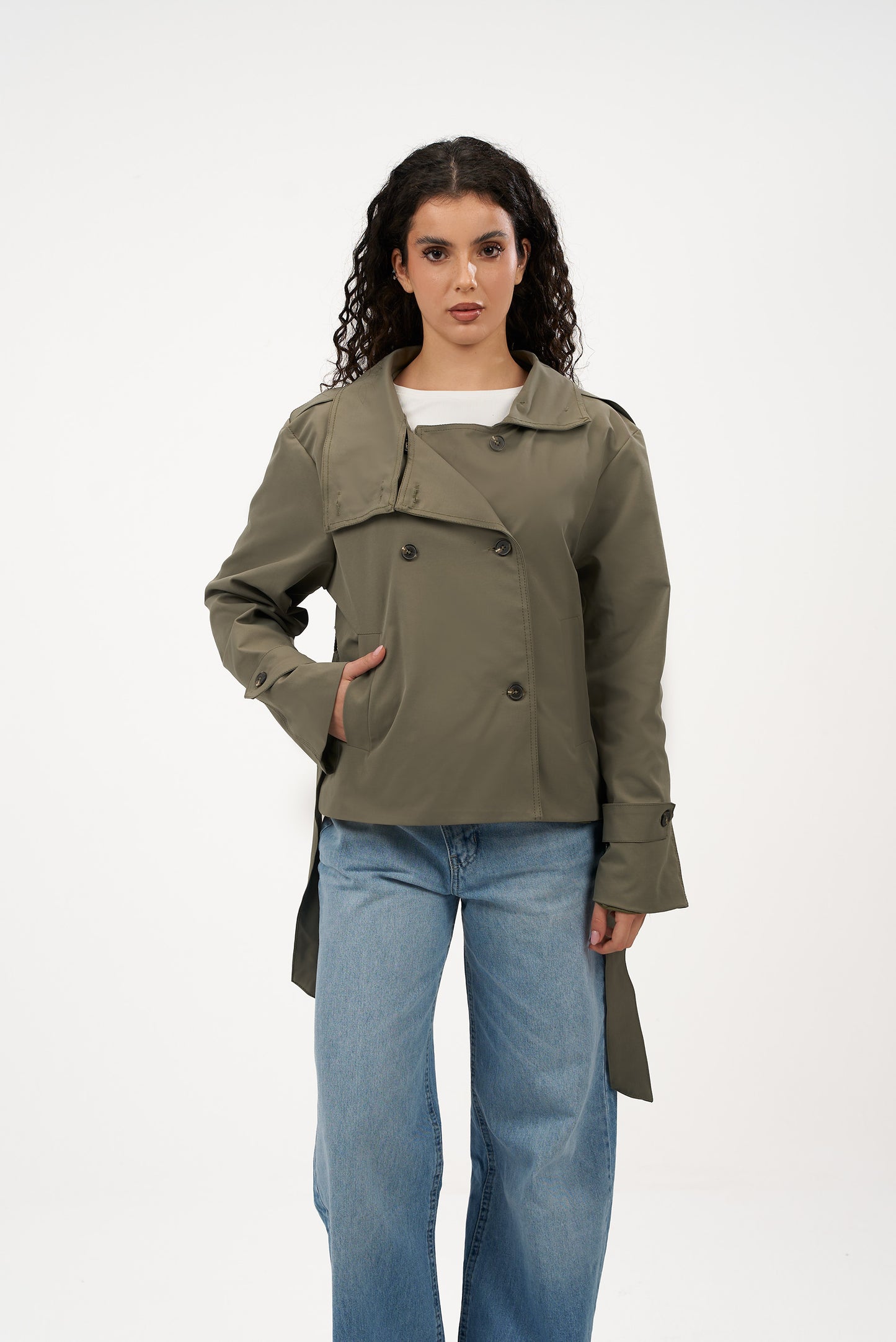 Olive Trench Jacket