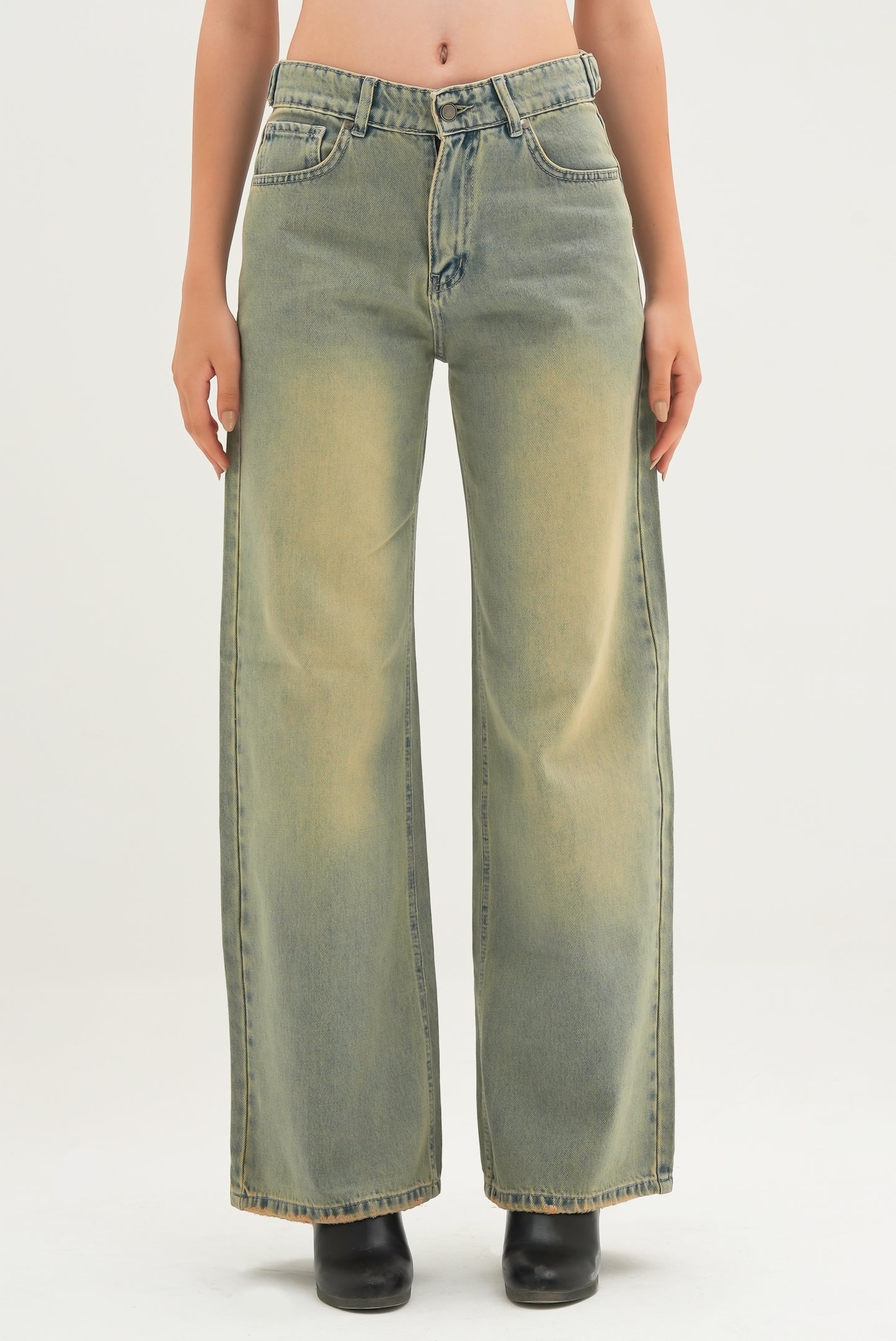 Green Washed oversized Denim