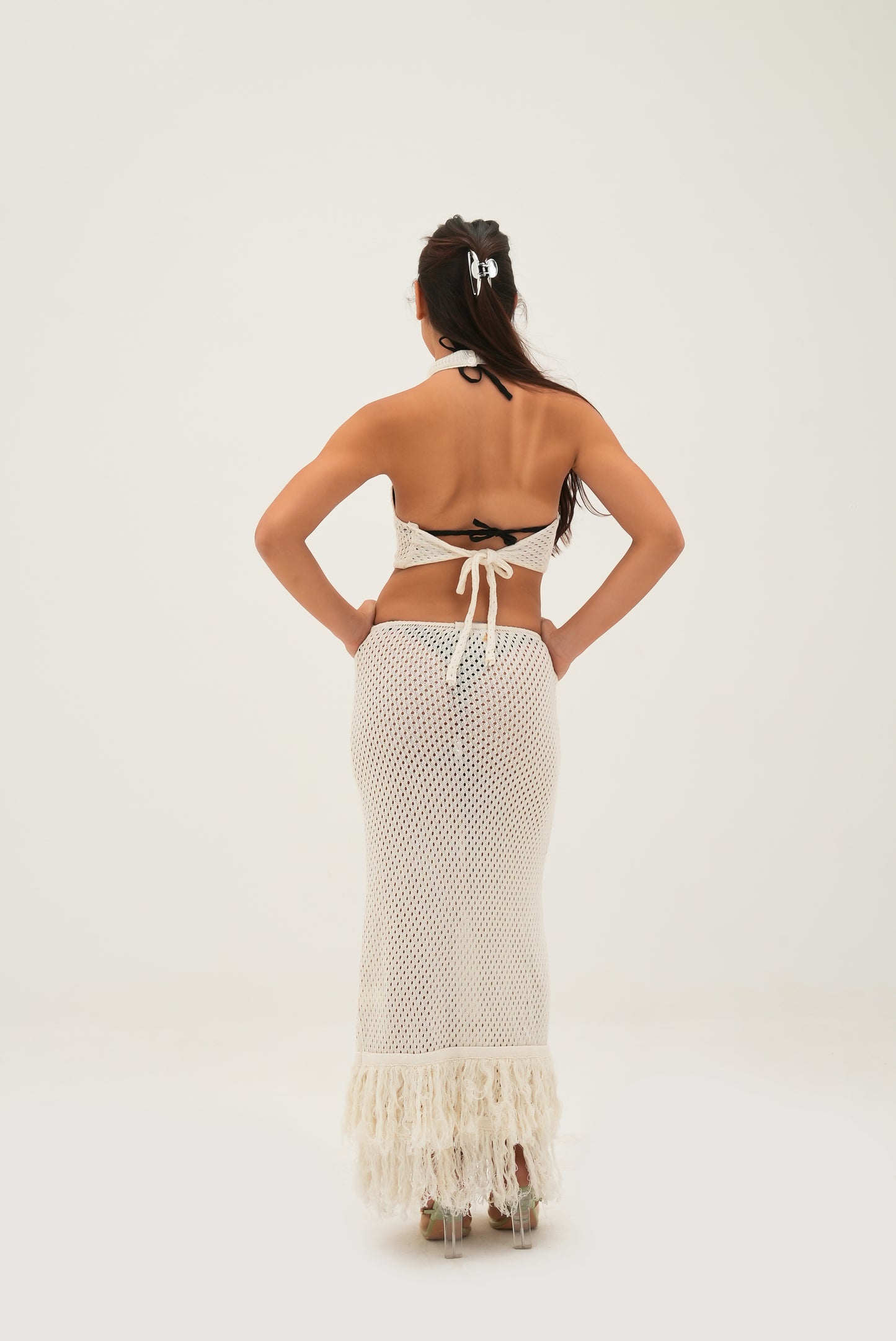 Backless Knitted Beach Dress