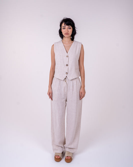 Striped Linen Set