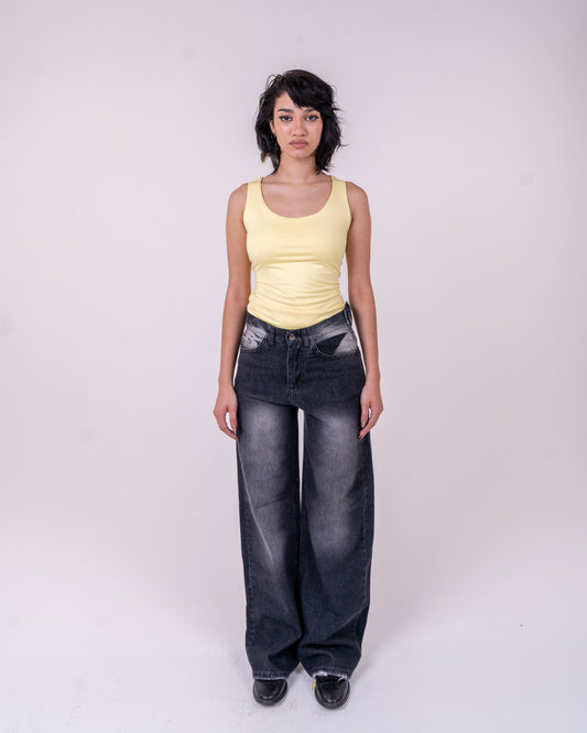 Faded Black Oversized Denim pants