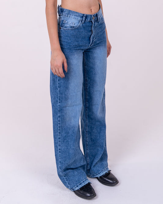 Mid-Wash Blue Oversized Denim pants
