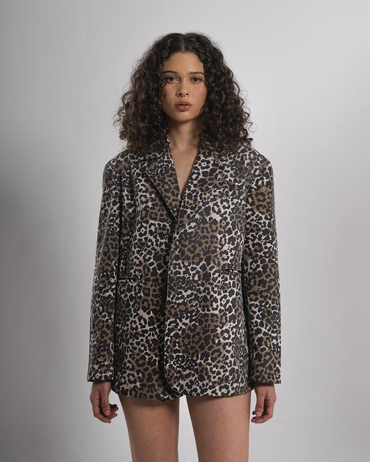 Vintage Leopard Oversized Blazer