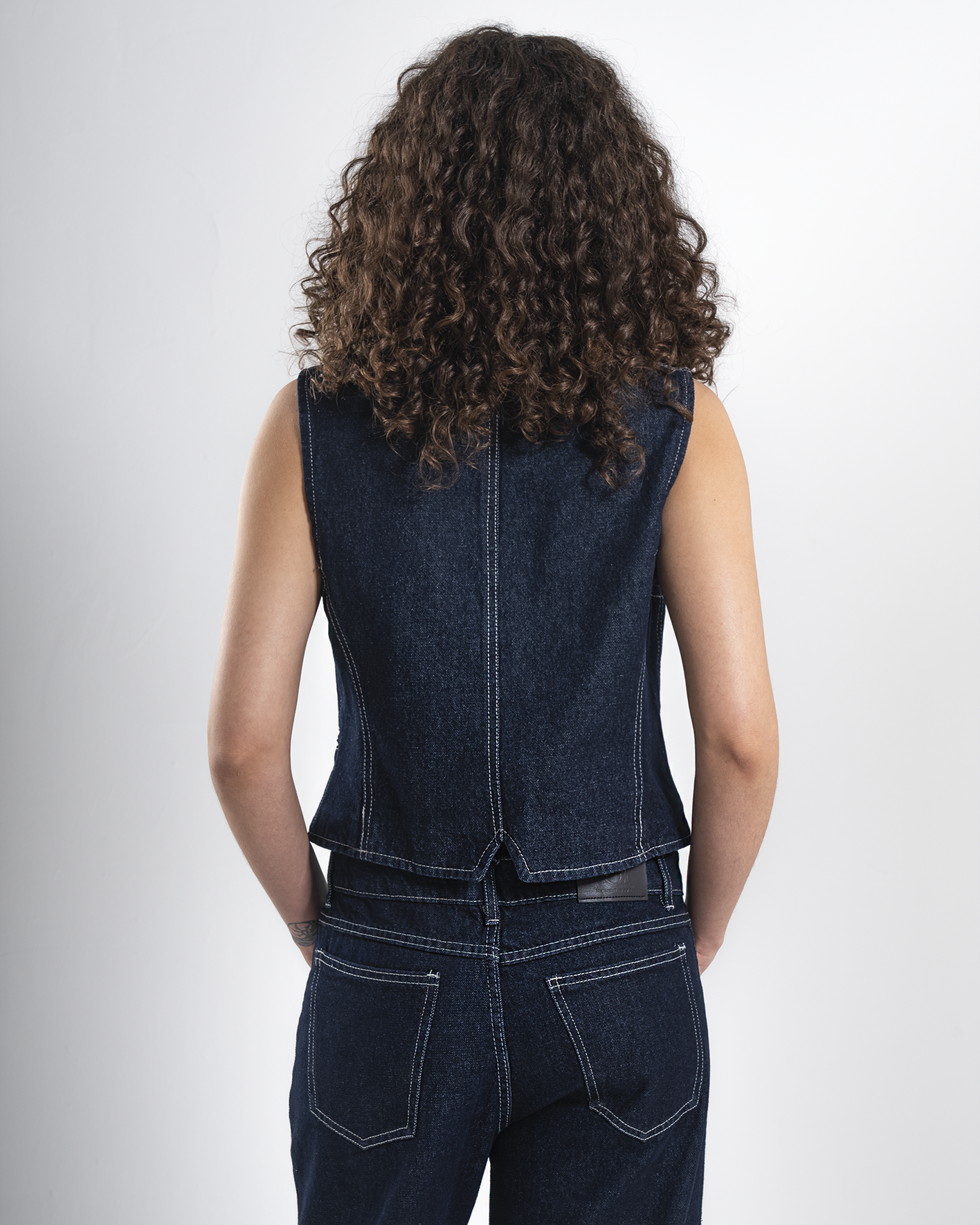 Navy Blue Denim Vest